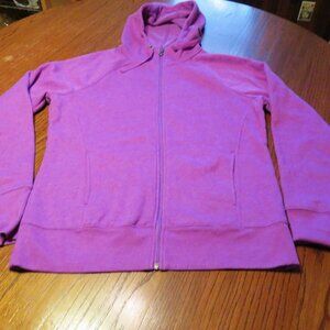 Tek Gear LS Hoodie Knit Zip Up Jacket Fleece Lined Purple Size L